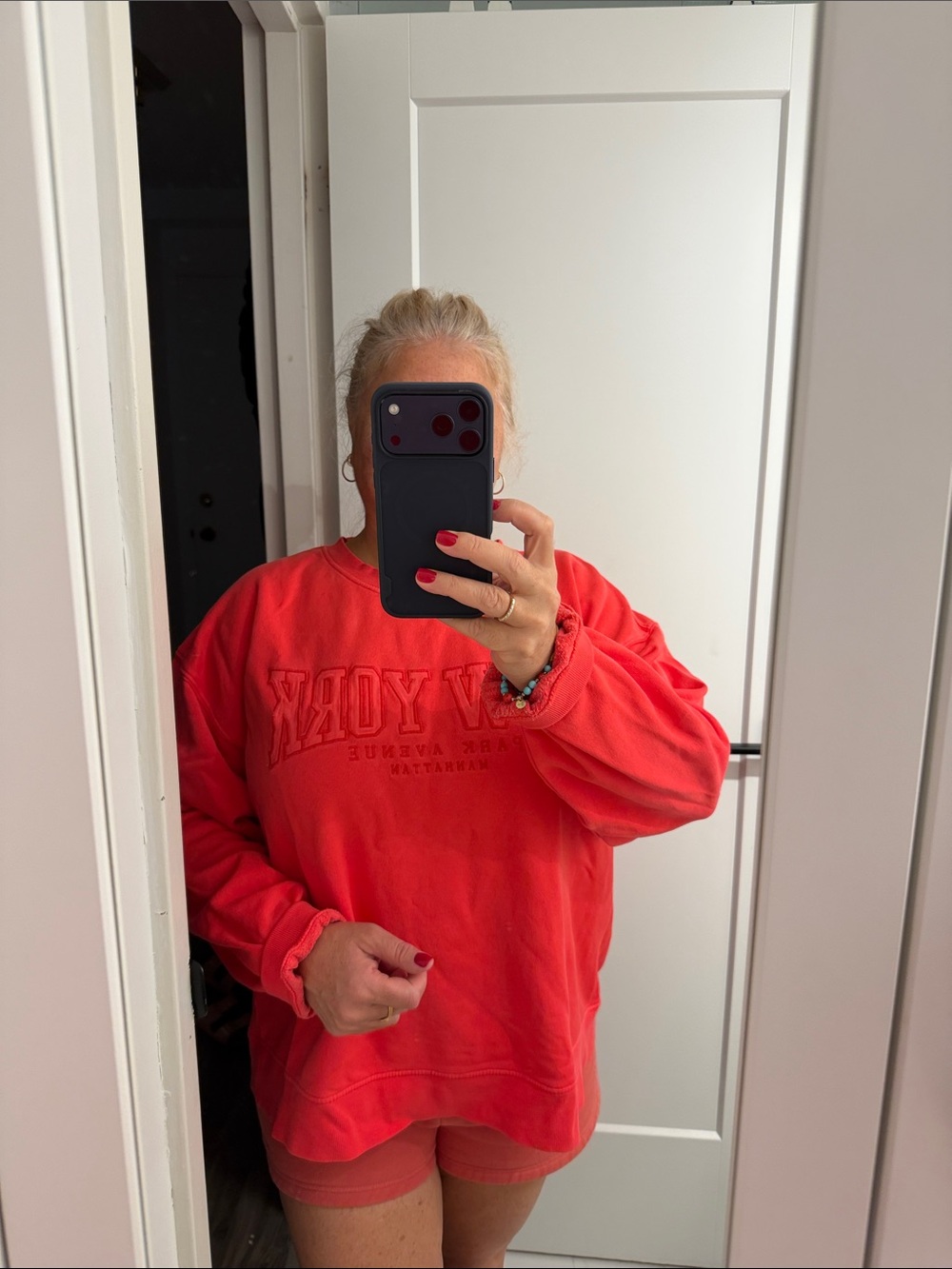 Red 'New York' Men's Crewneck Sweater
